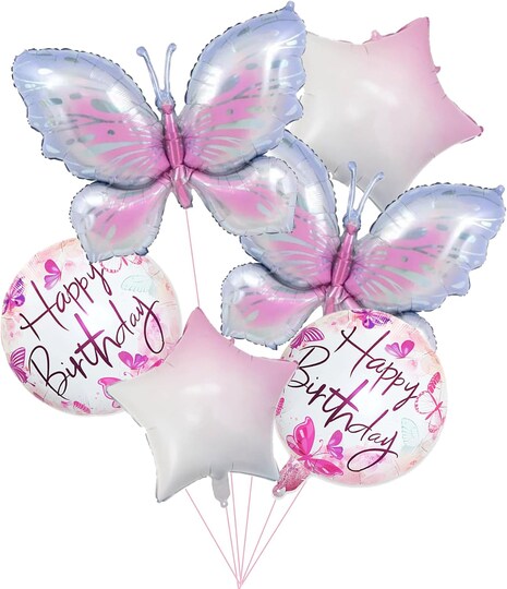 Citrus; Butterfly Birthday Party Decorations Butterfly Foil Balloons for Kids Birthday Party Decoration Supplies; Category:Foil Balloons; Image:1